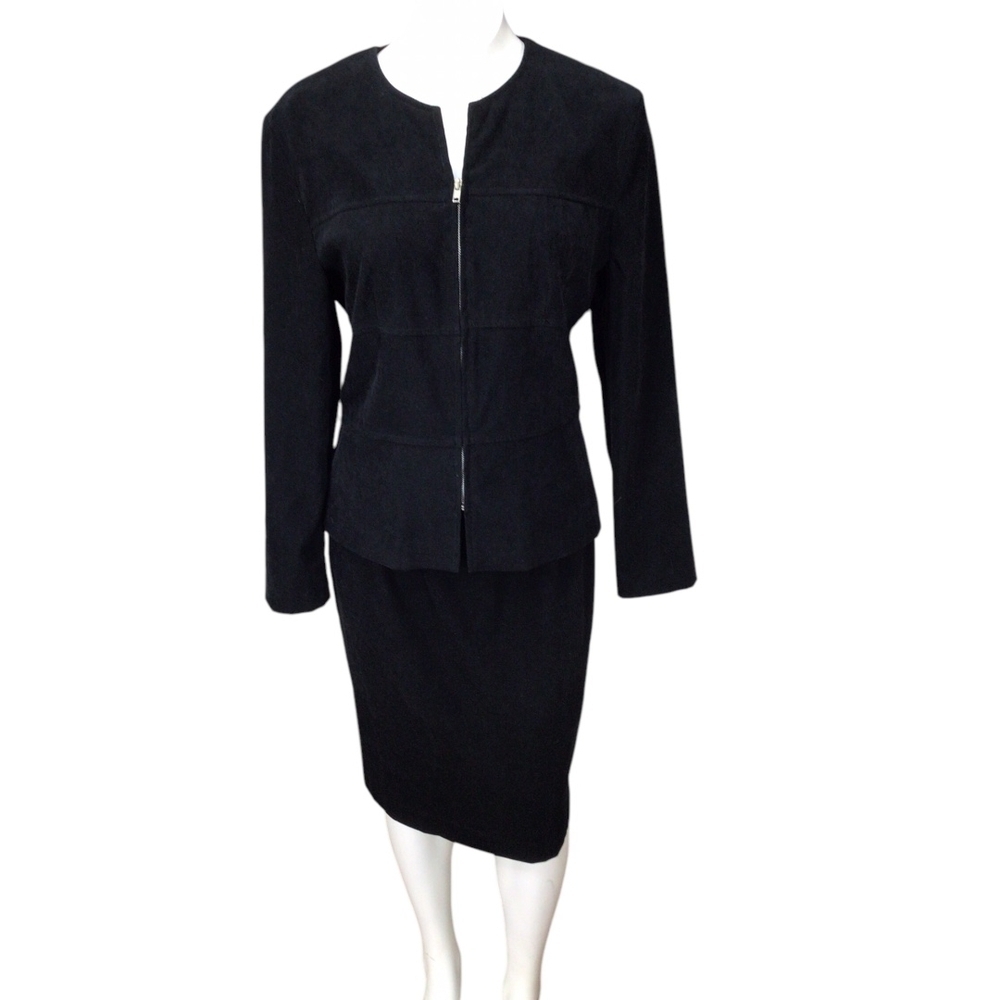 Jessica Howard Vintage Black Velvet Skirt Set Size 10